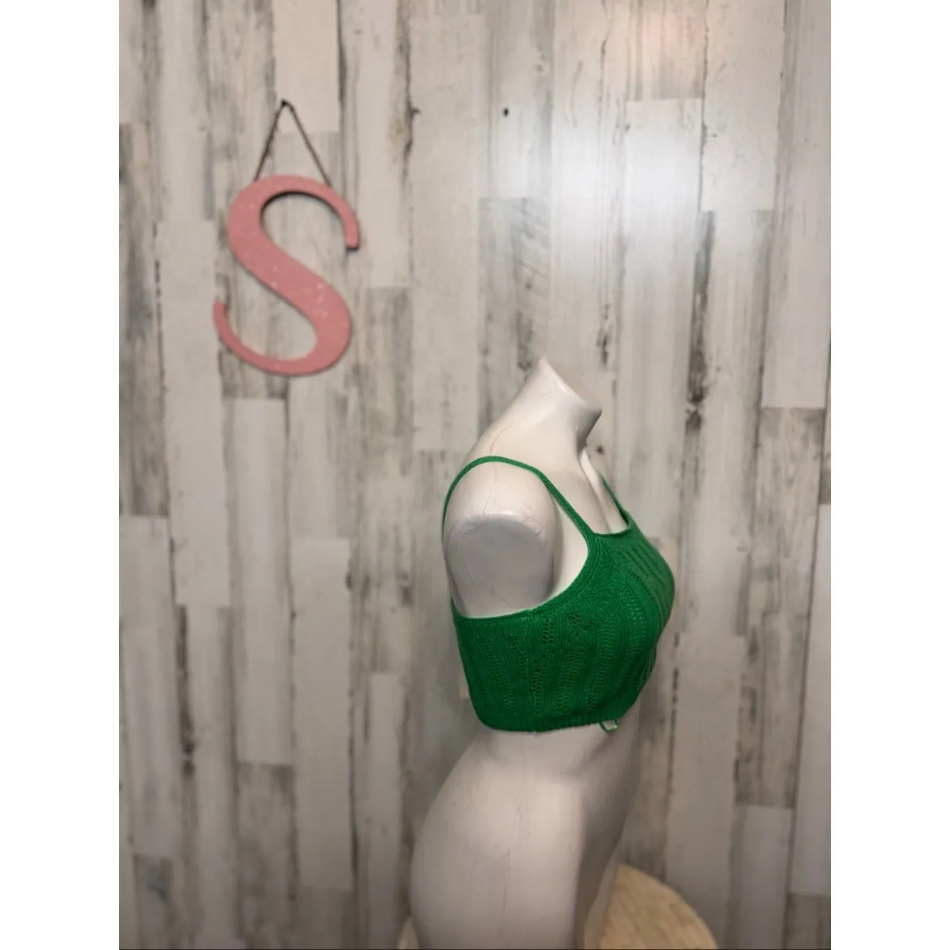 Fredman 1996 Green Knit Crop Top & Midi Skirt Set Size Small nwt - Image 7