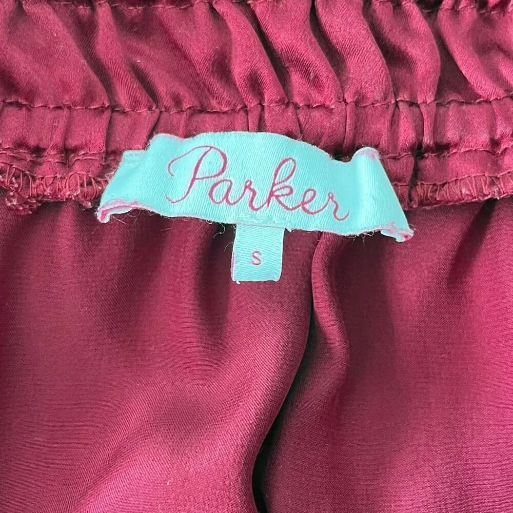 Parker Valentino Off the Shoulder Blouse Drawstring Red - Image 5