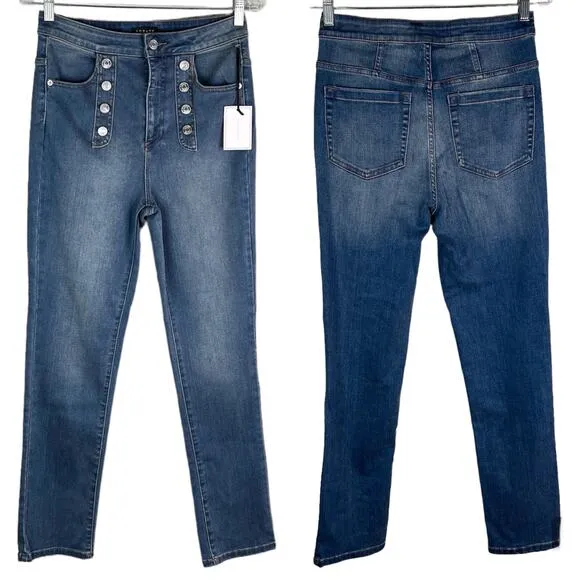1.State High Rise Button Front Jeans 28 New - Image 2