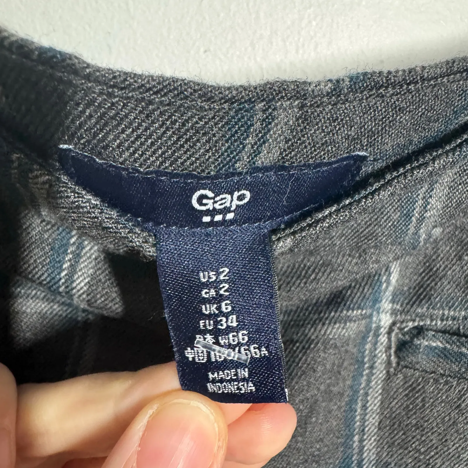 Gap Dark Academia Plaid 90s Schoolgirl Grunge Mini Skirt Women 2 Gray Blue Bratz - Image 3