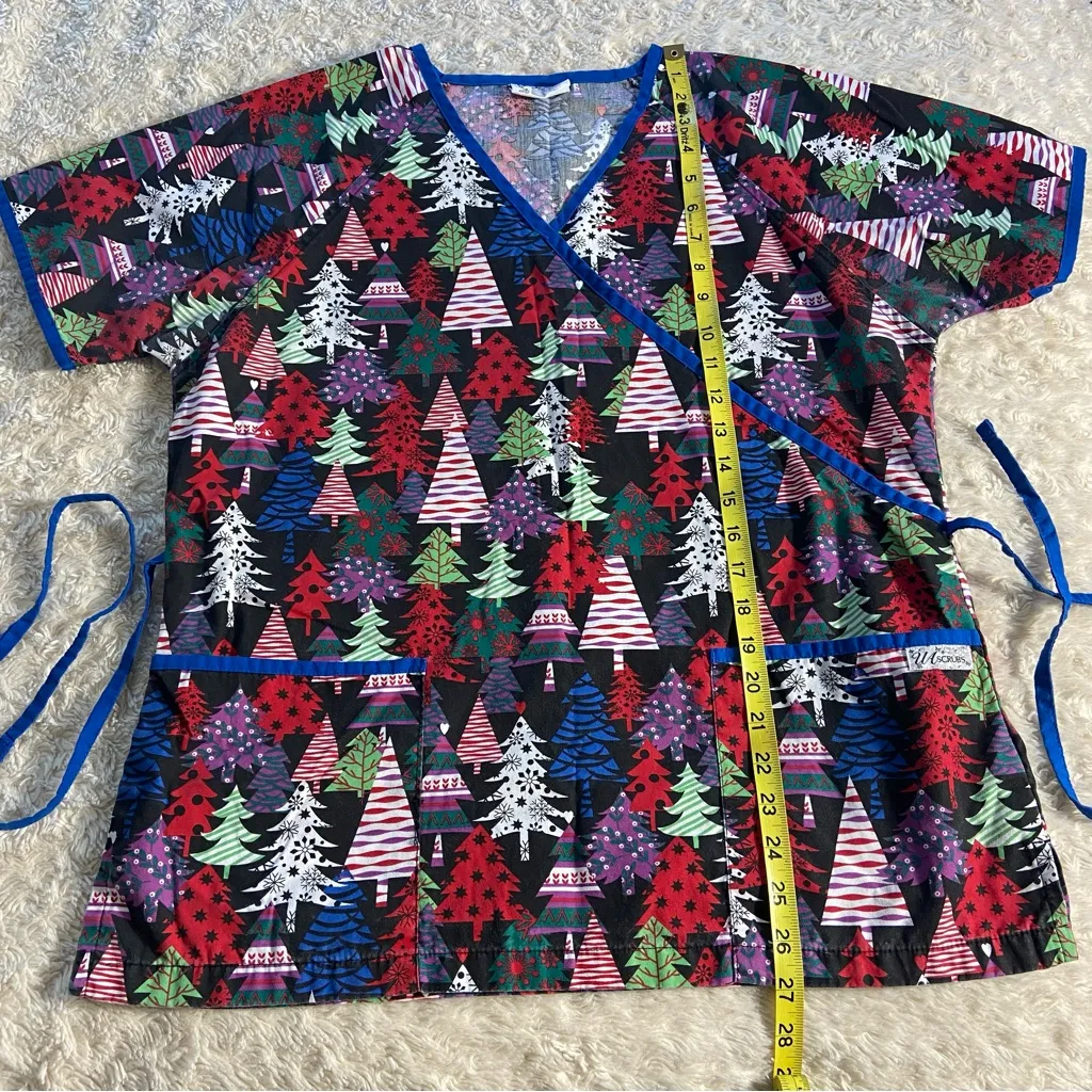 UA Scrubs Christmas Mixed Pattern Trees 2 - Image 3