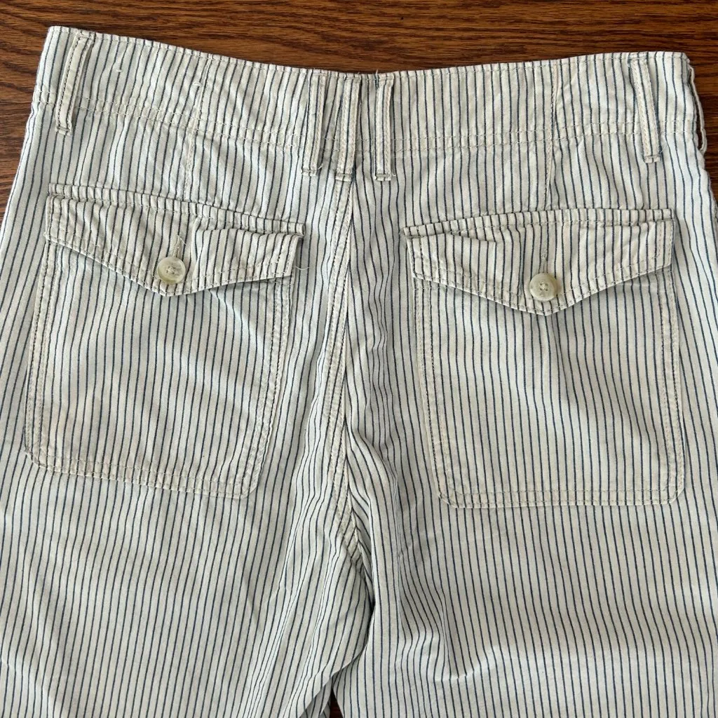 American Eagle Pin Striped Casual Chinos Soft Denim Wide Leg Pants Size 6 Preppy - Image 11