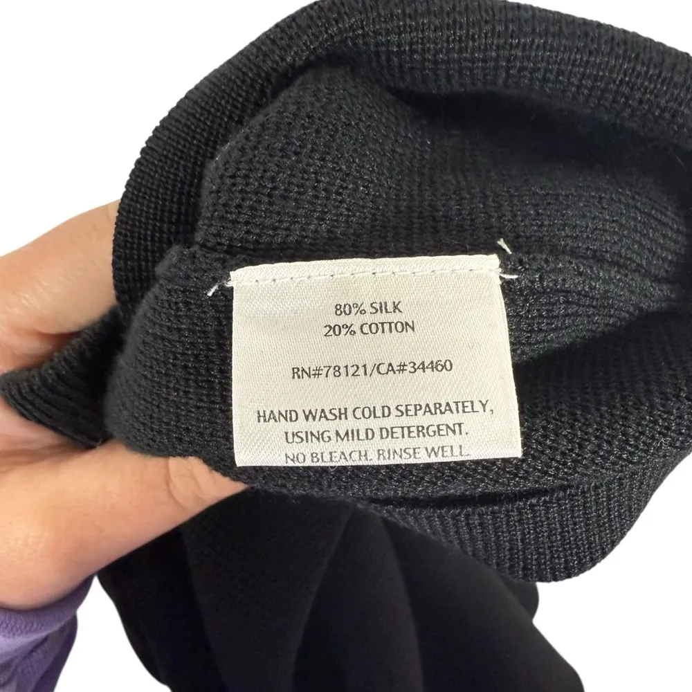 NWOT Eileen Fisher Silk Cotton Interlock Knit Midi Skirt in Black Size XS - Image 7