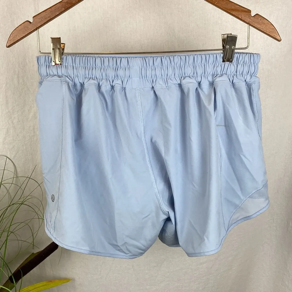 Lululemon Blue Hotty Hot Watercolor Running Lined Sport Athletic Shorts 10 - Image 2