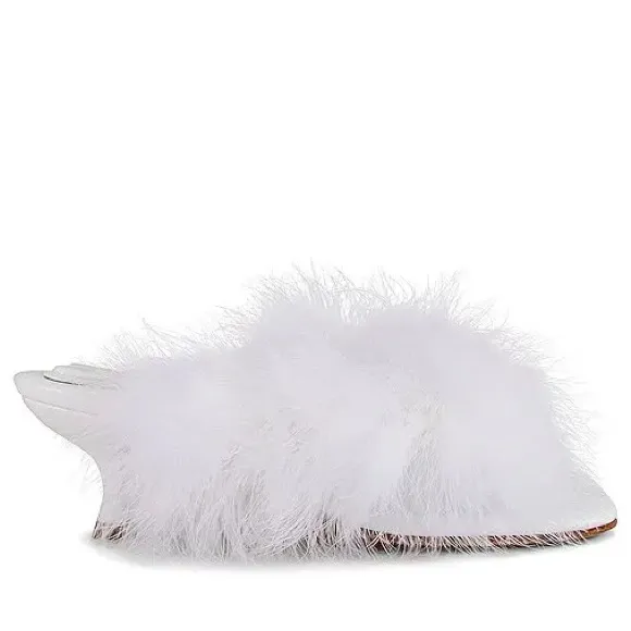 Sleeper White Fluffy Heels - Image 6