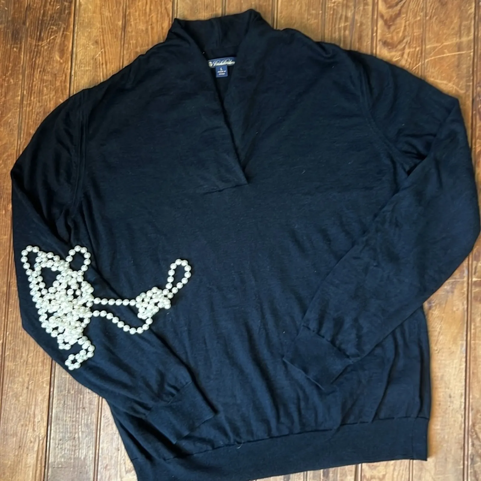 Brooks Brothers Black silk and cashmere Women's lightweight Sweater - Image 2