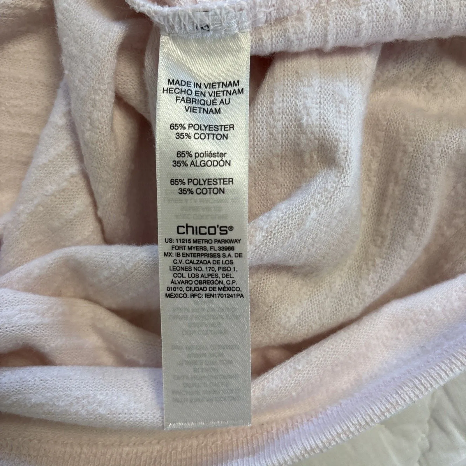 Chicos Pink Pocket Long Sleeve V-neck Henley Casual Minimalist Warm 2 Large - Image 5