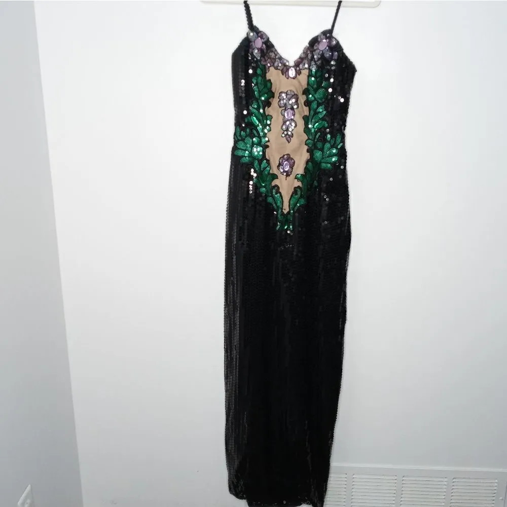 Vintage Alyce Designs sequin beaded dress Green Size 8 - Image 2