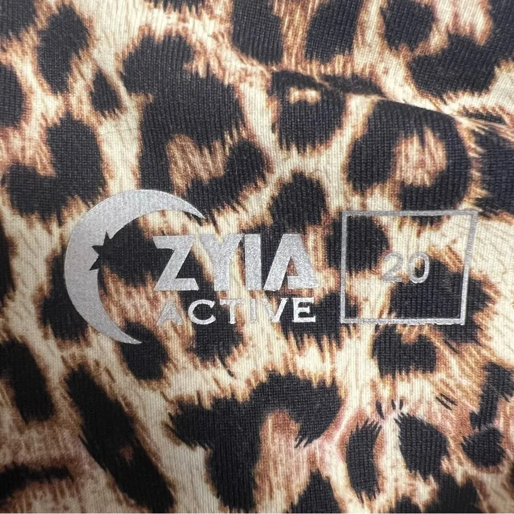 Zyia Active Animal Print Leggings Womens 20 Cropped Yoga Pants High Rise Brown - Image 3