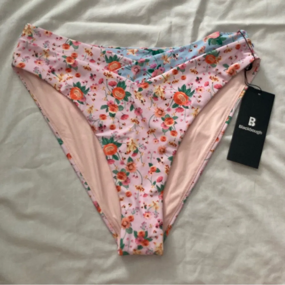 NWT Blackbough Valentina High Waist Floral Bikini Bottoms Size XL Pink - Image 6