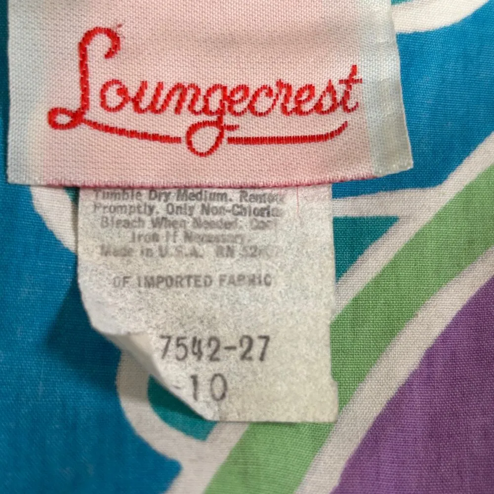 Vintage 70s Wrap Dress Bold Abstract Art Print Blue Purple Sleeveless V neck - Image 9