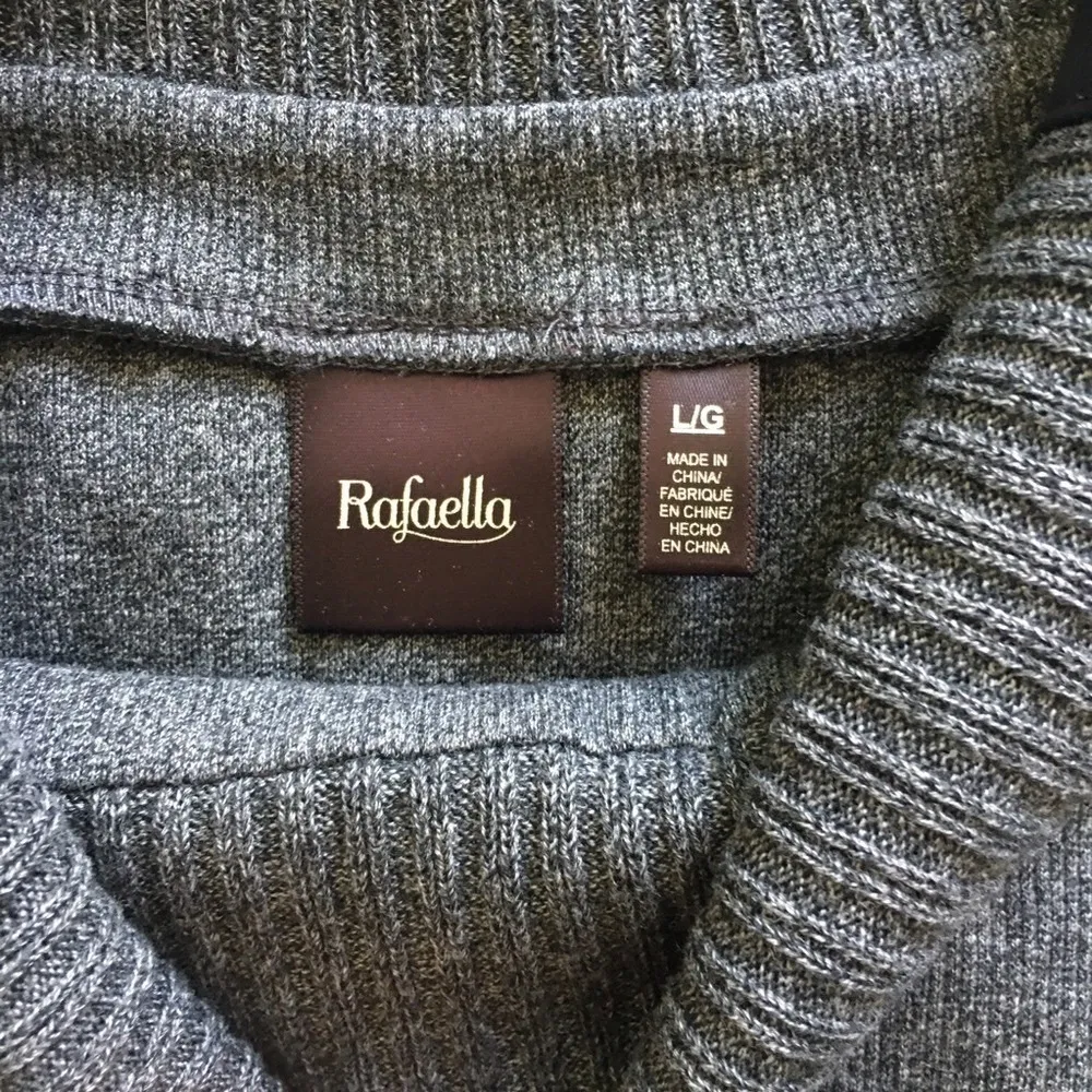 Rafaella zip neck Cowl Pullover sweater in dark gray size Large - Image 4