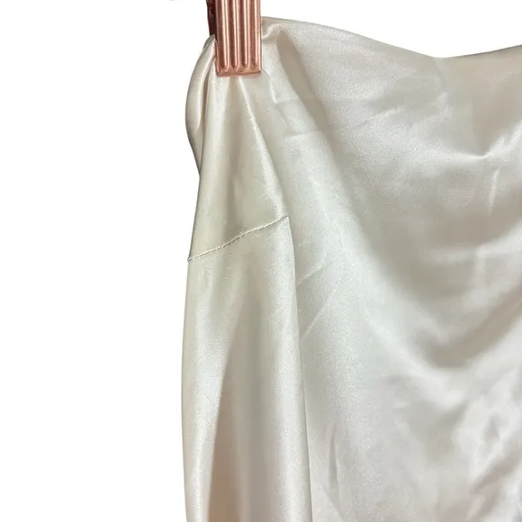PETAL & PUP NWOT‎ Luella Satin Pearl White One Shoulder Dress S 6 - Image 4