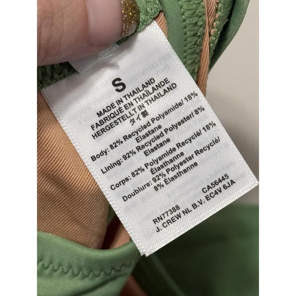 NWT J. Crew Heritage Scoopneck Bikini Top Swimwear BX611 Lime Green Women Size S - Image 4