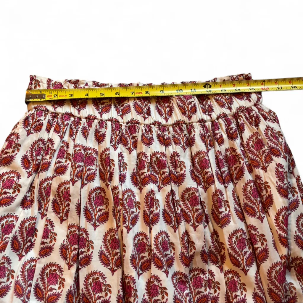 J.Crew Smocked-Waist Midi Skirt Bouquet Block Print Cotton Medium - Image 4