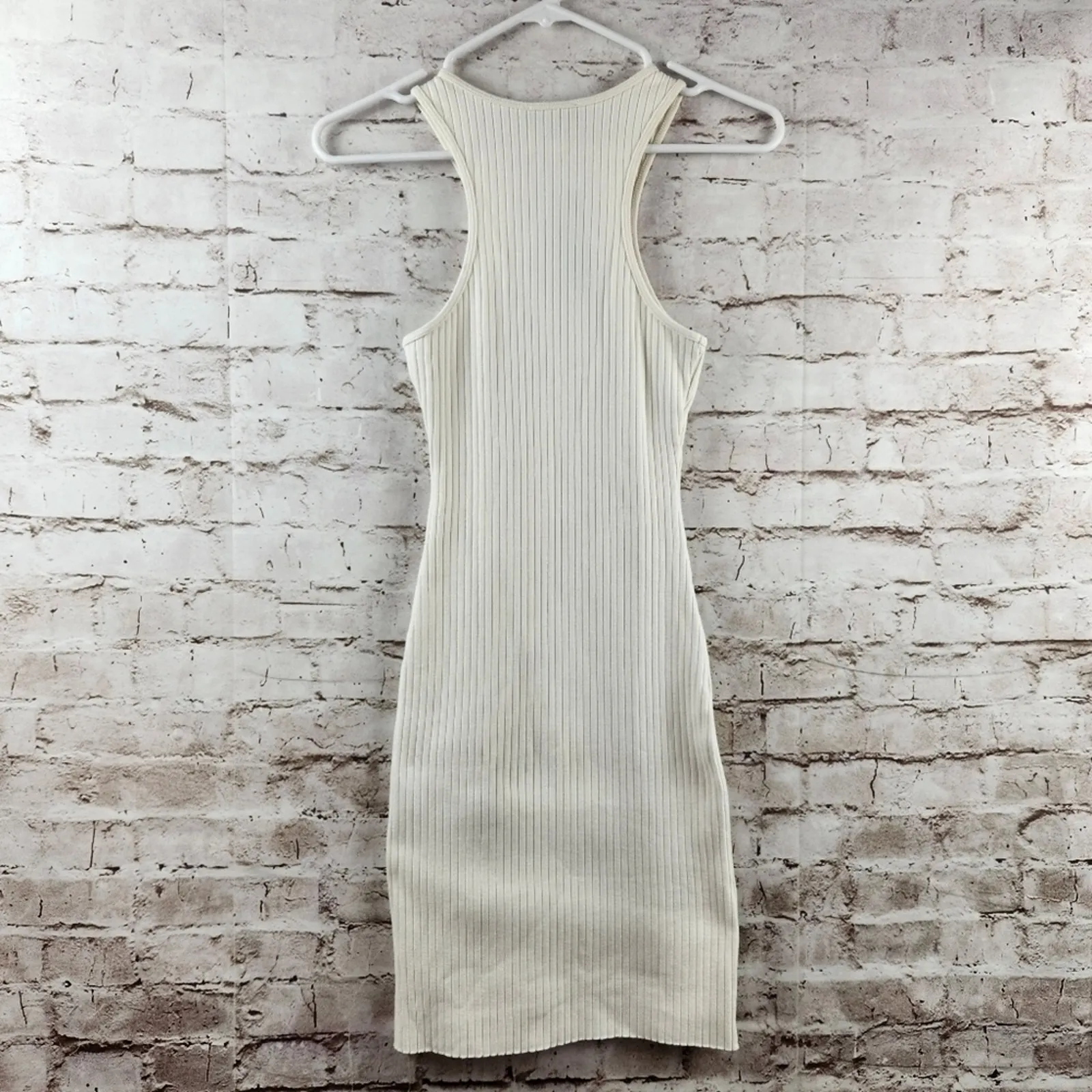 The Range Primary Rib Carved Mini Dress in Lt Shell White Size XS Sleeveless - Image 7