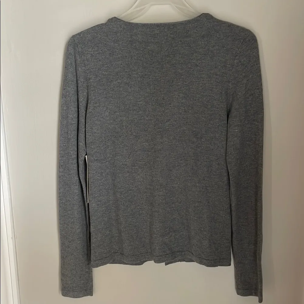 Jones New York Sport Gray Cardigan with Floral Embroidery - Image 4