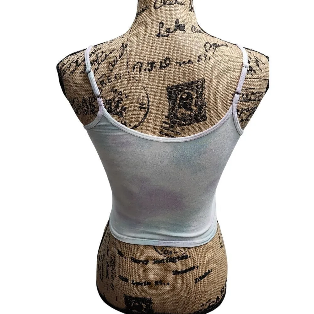 Hollister White Cropped Tank‎ Top Sun Graphic Y2K Summer Festival Aesthetic XS - Image 2