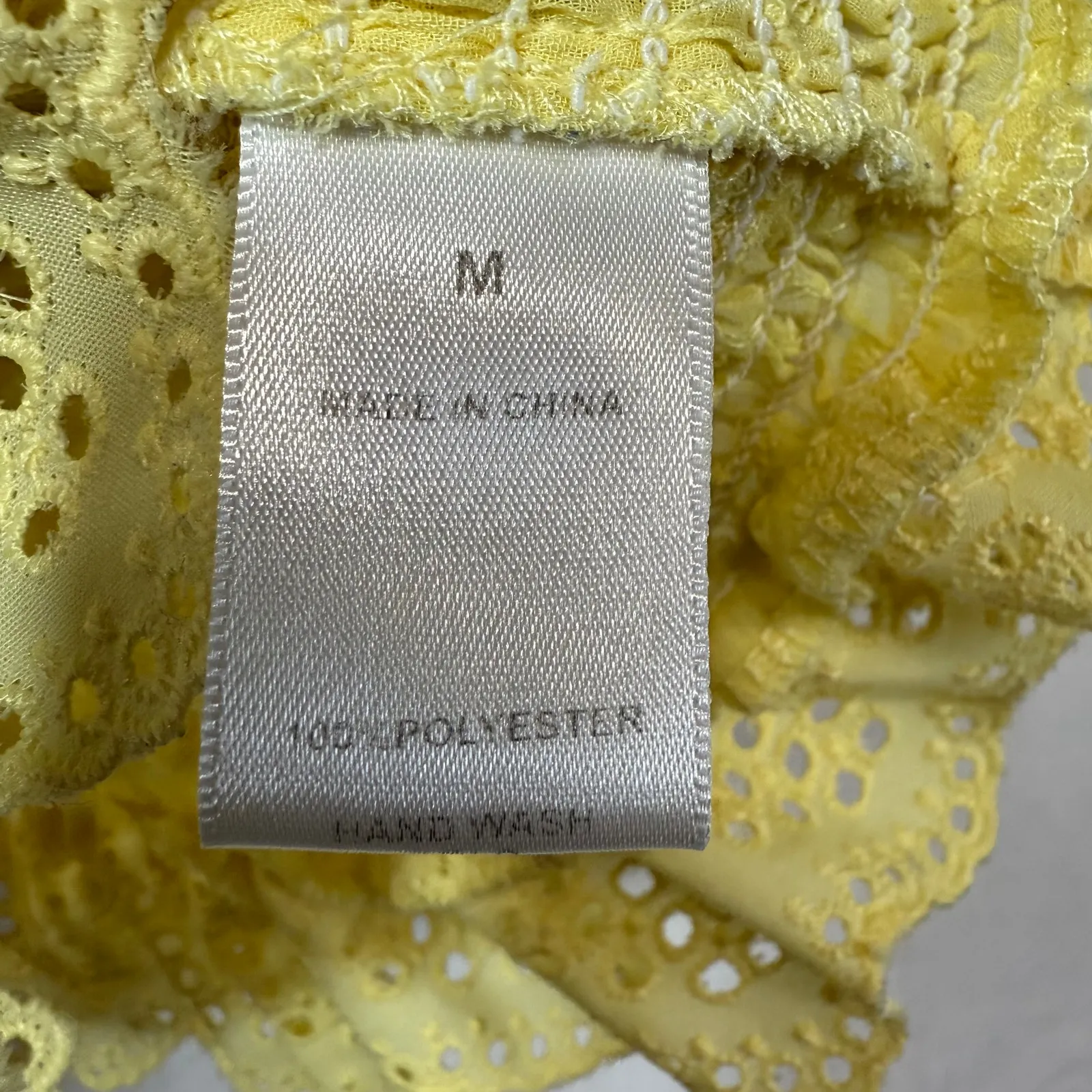 Rose‎ & Grey M Yellow Eyelet Lace Crop Top Ruffle Cottage Coquette Softgirl Cute Size M - Image 9