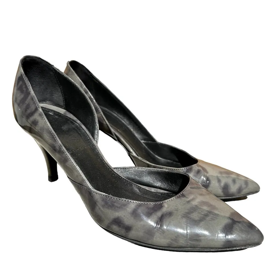 J. Crew Valentina D'orsay Pump Heels Patent Leather Pointed Toe Leopard Gray 6.5 - Image 2