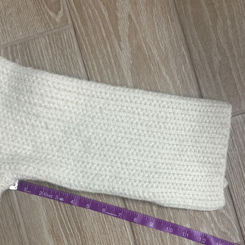 Zara Cream Chunky Ribbed Crop Sweater - Image 5