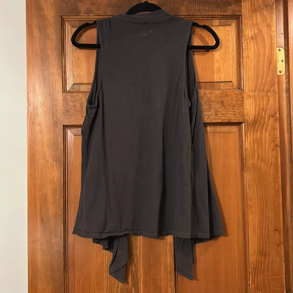American Eagle Gray Sleeveless Open Cardigan, Medium - Image 5