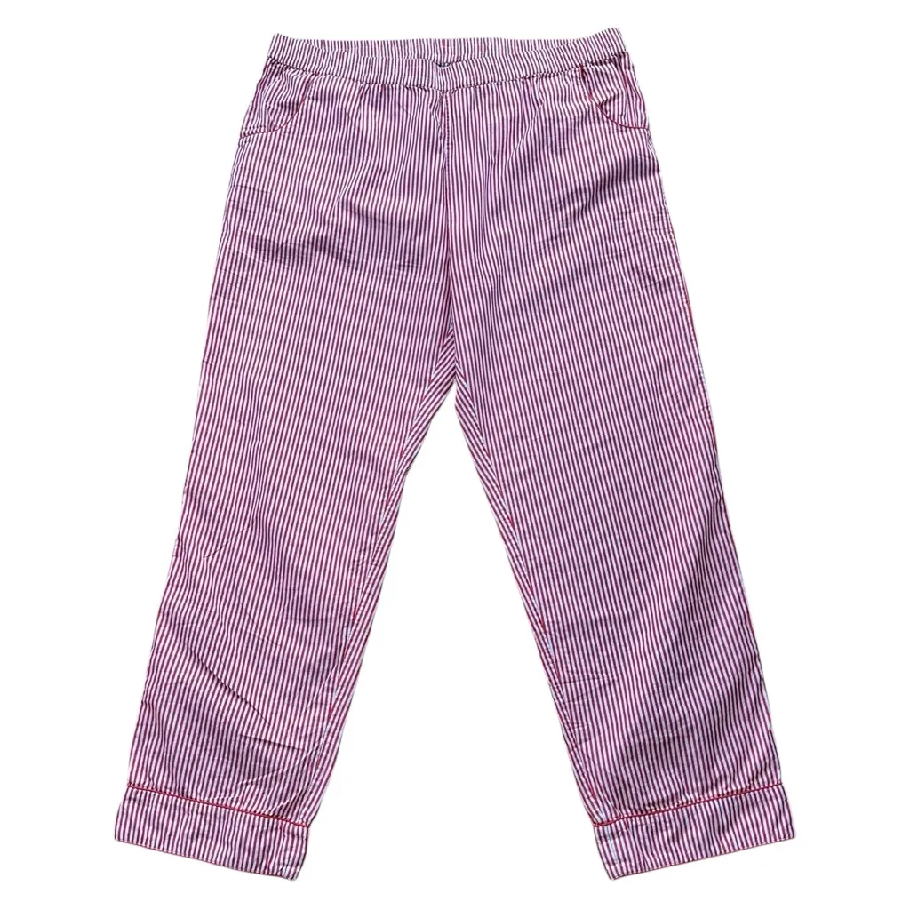 LAKE 100% Cotton Piped Poplin Pajama Set Size XL Red - Image 9