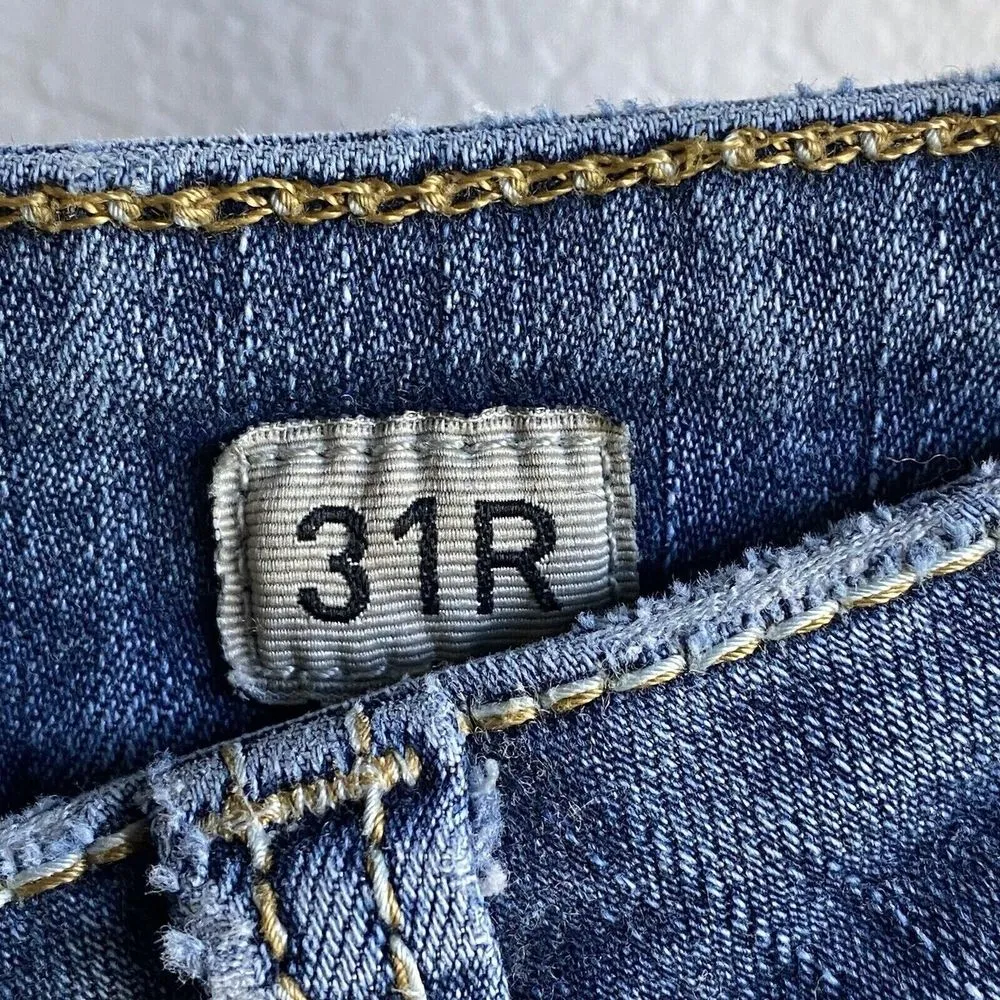 BKE Harper Jeans Womens 31x31.5 Blue Denim Distressed Casual‎ straight 31R flaw - Image 5