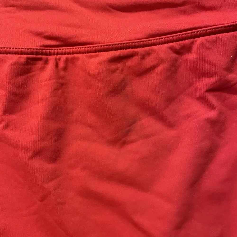 LAND'S END Skort Womens 18 Plus Skirt Lined Shorts Bottoms Swimwear  Red Nylon - Image 7