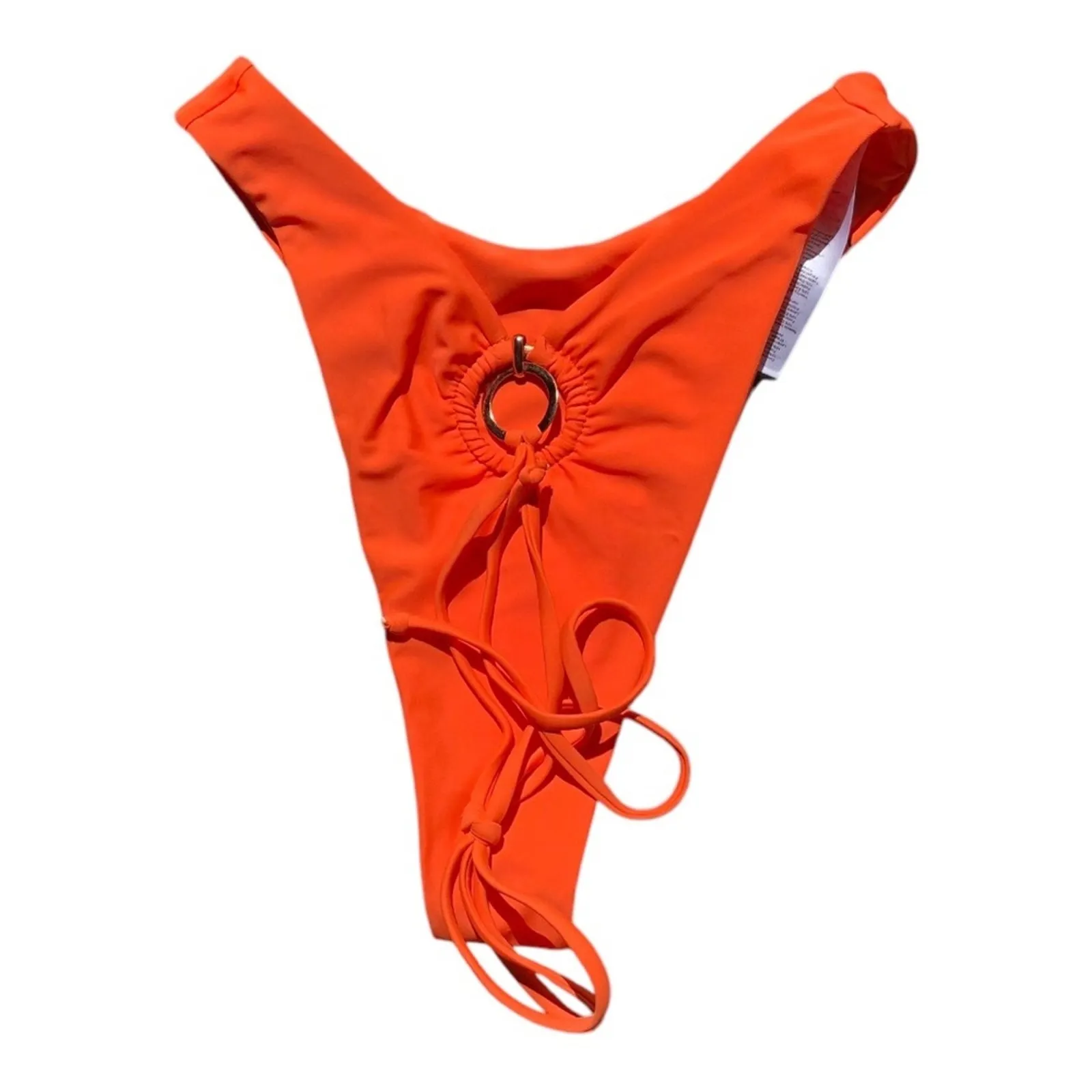 Pretty Little Thing NWT Orange O Ring Waist Strap Brazilian Bikini Bottom Size 6 - Image 4