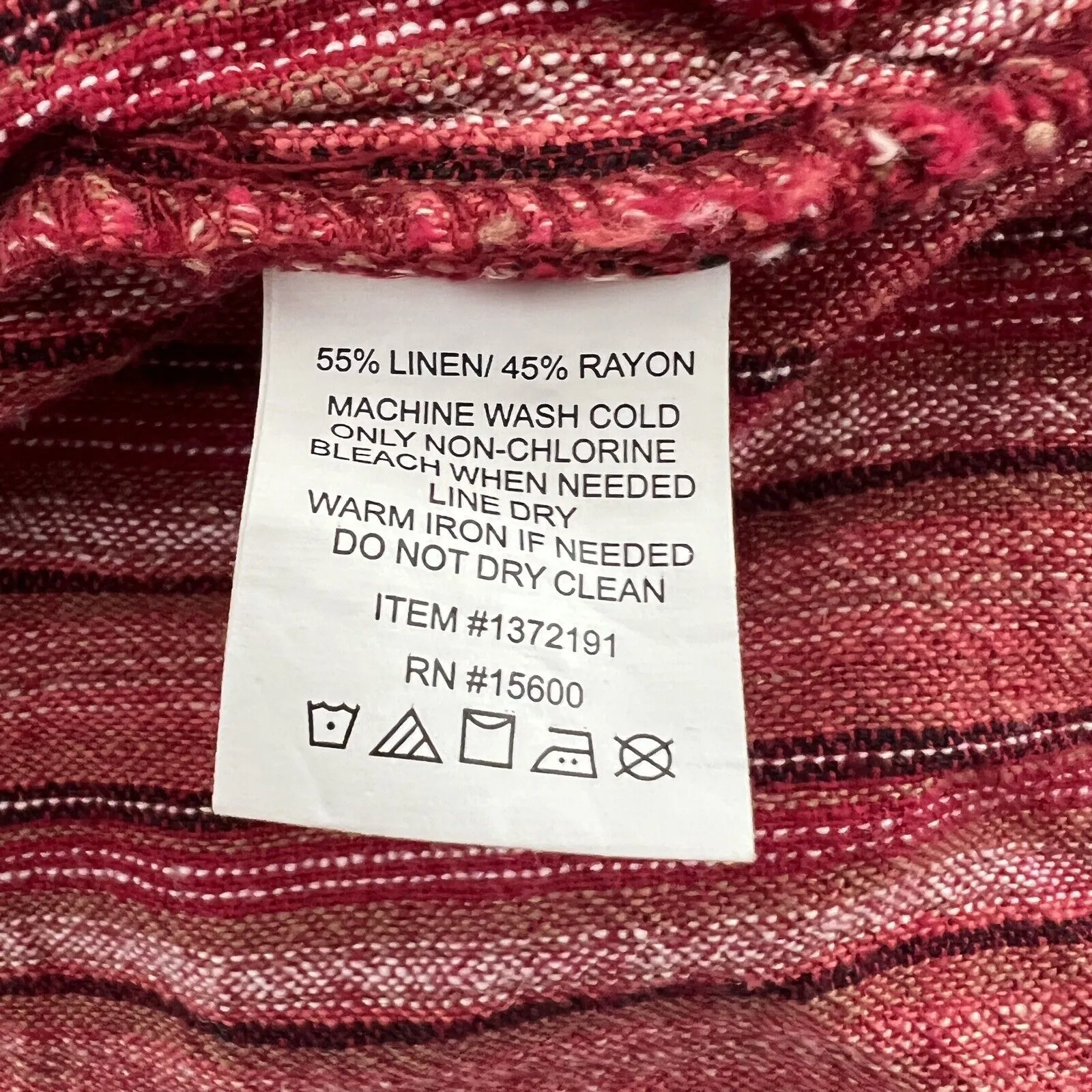 Briggs Shorts Womens XS Red Pink Striped Linen‎ Blend Casual Lightweight Summer - Image 5