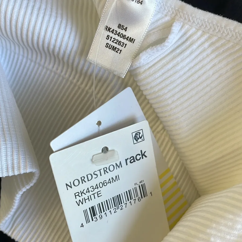 Zella White Ribbed Sports Bra - Image 5