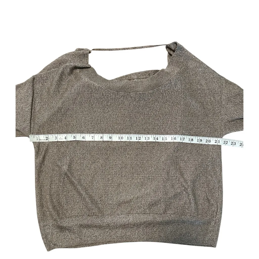 Free People Metallic Knit Sweater Women’s XS Brown Long Sleeve Relaxed Fit - Image 5