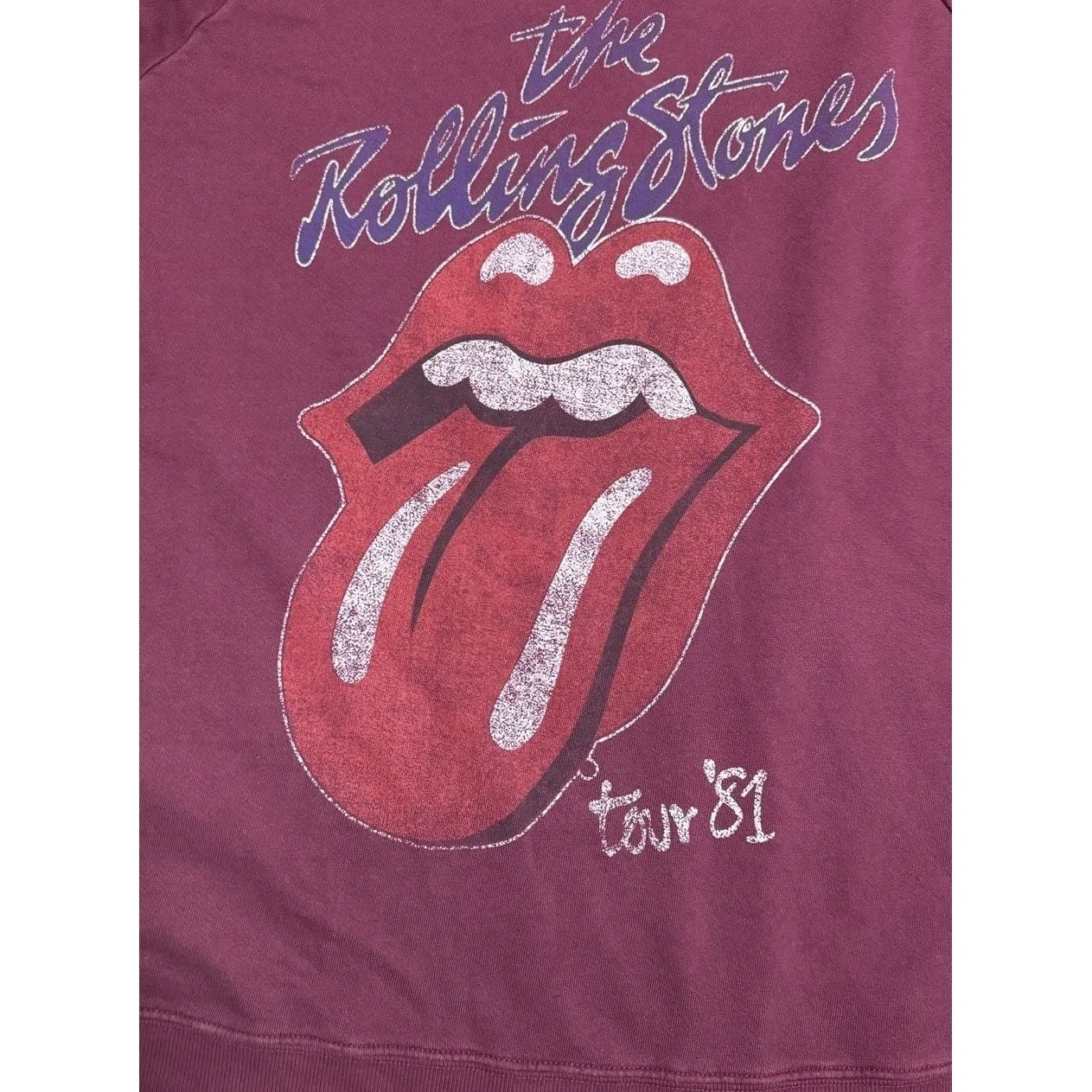 Daydreamer Rolling Stones Tour Crewneck Sweatshirt Red Large Free People Revolve - Image 4
