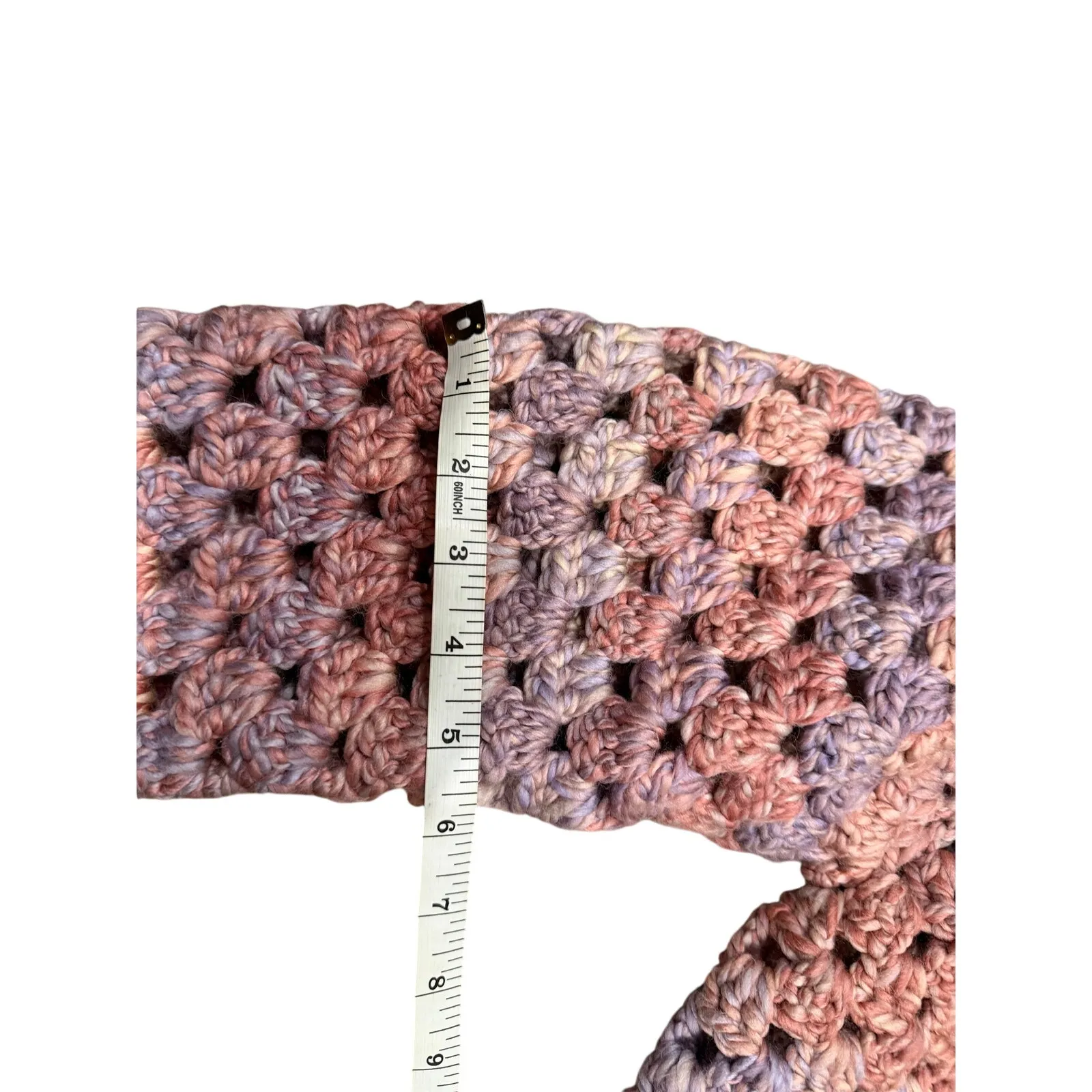 Handmade Heavyweight Pastel Crochet Cardigan Jacket | Chunky Button Front Pink Size M - Image 10