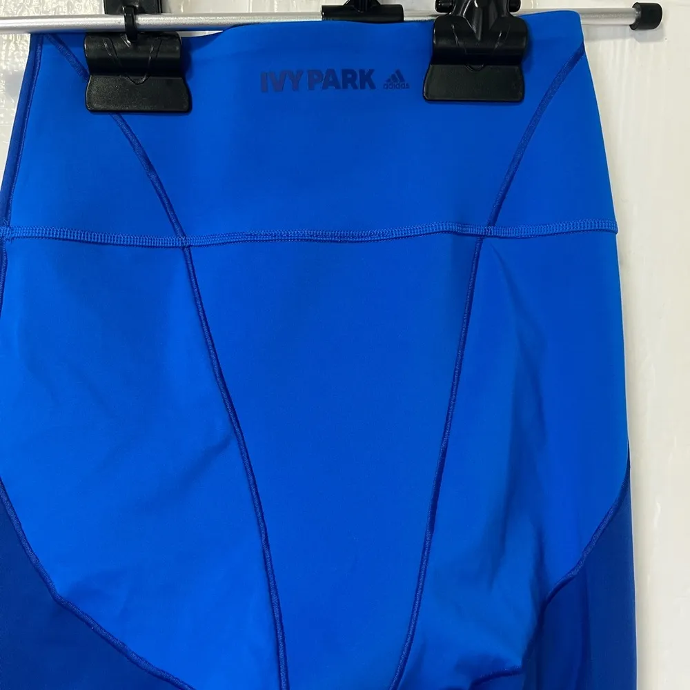 Ivy Park X Adidas Glory blue mesh inset high rise leggings womens XS - Image 6
