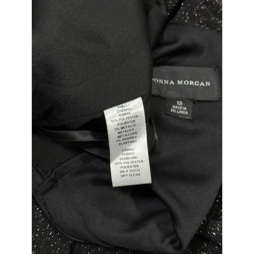 NWOT Donna Morgan Womens Jumpsuit Size 12 Black Sparkly V-Neck Sleeveless - Image 7