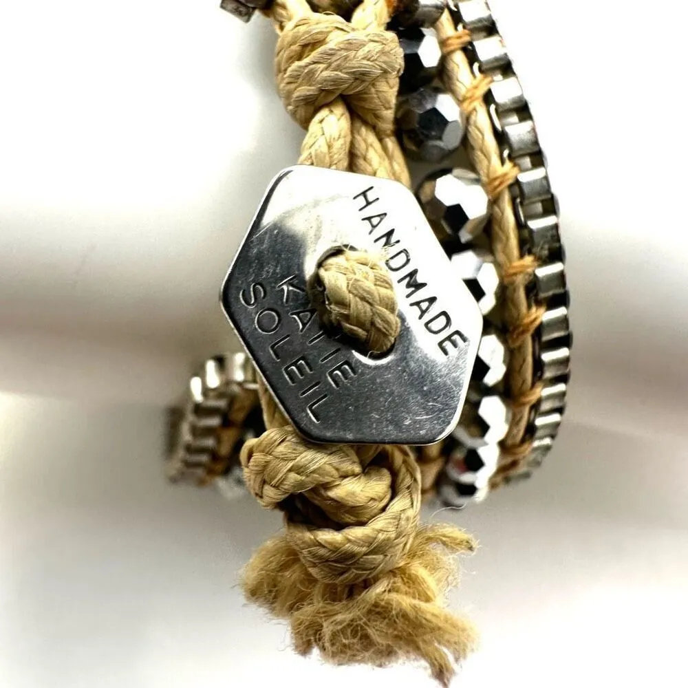 Katie Soleil beaded wrap silver bracelet - Image 9