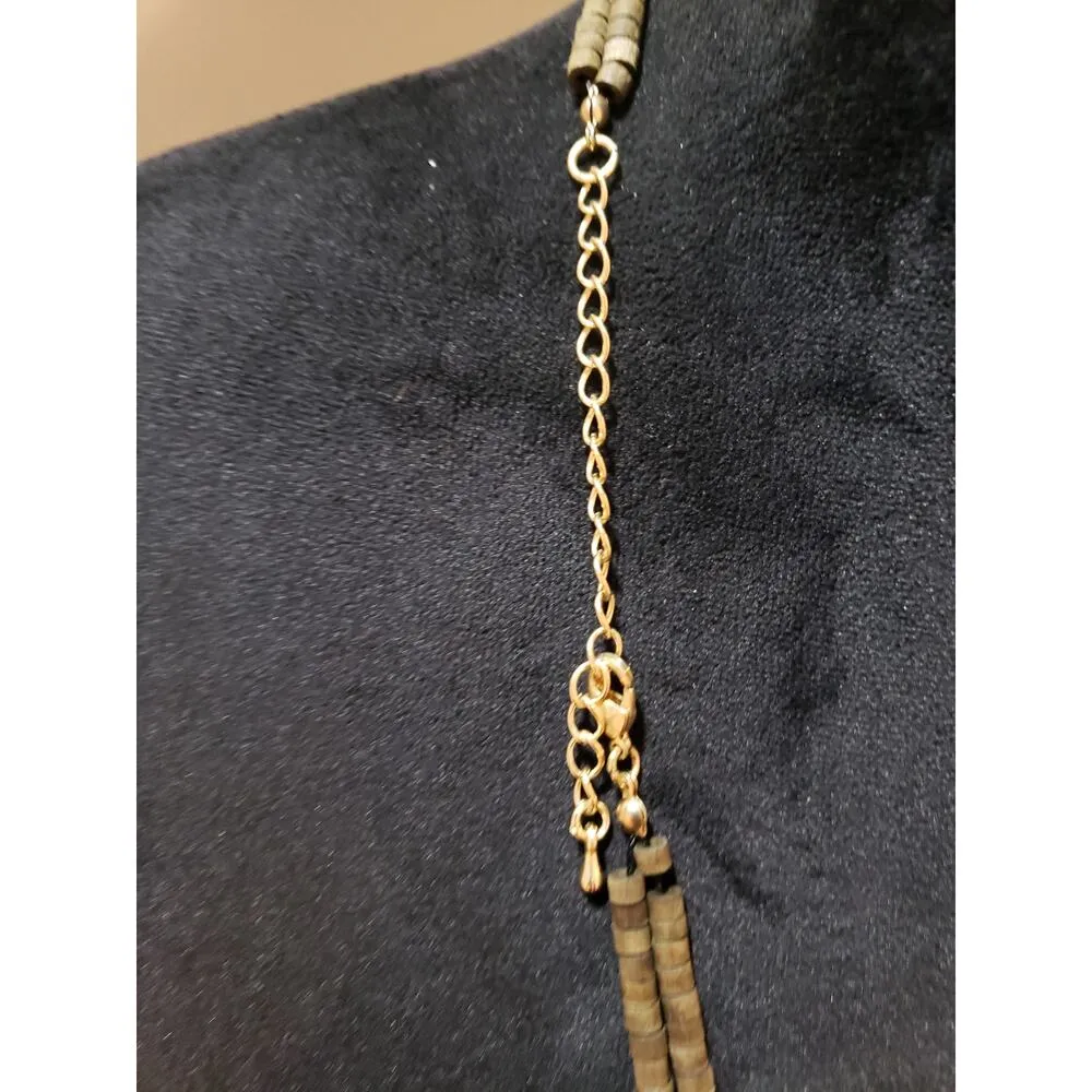 Womens Fashion 2 Strand Faceted Crystals Stone Heishi Beaded Necklace Jewelry Gold - Image 6