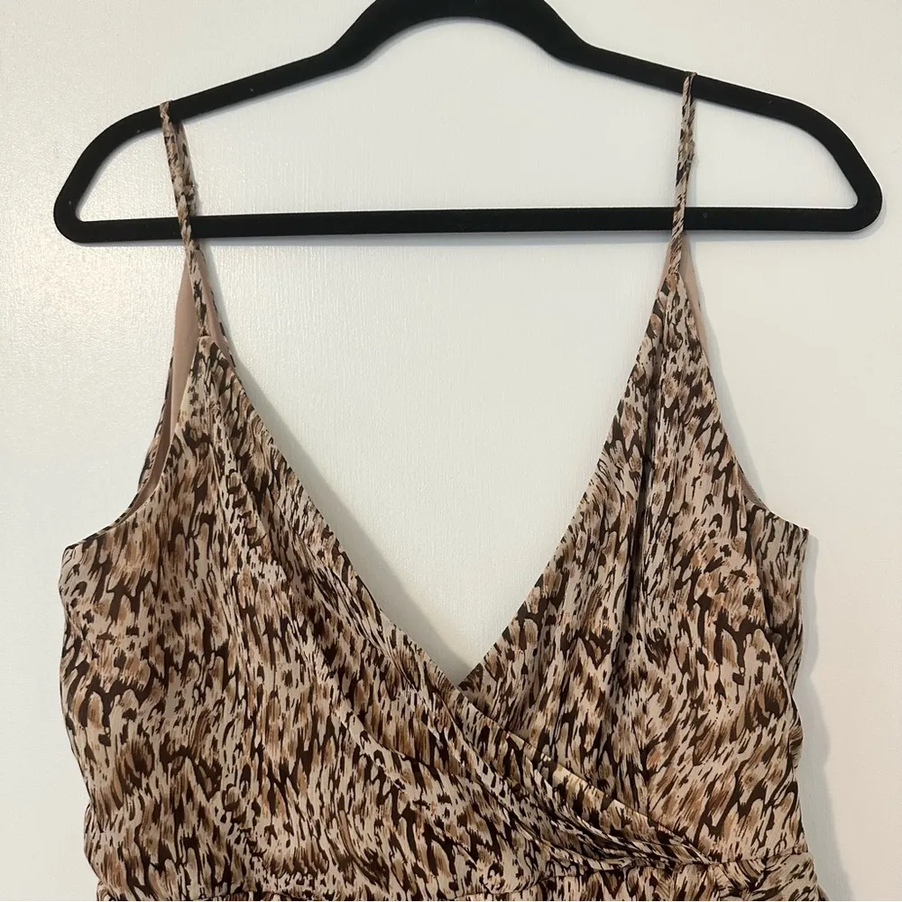 Bardot Ellie Faux Wrap Chiffon Dress Animal Python Print - Image 8