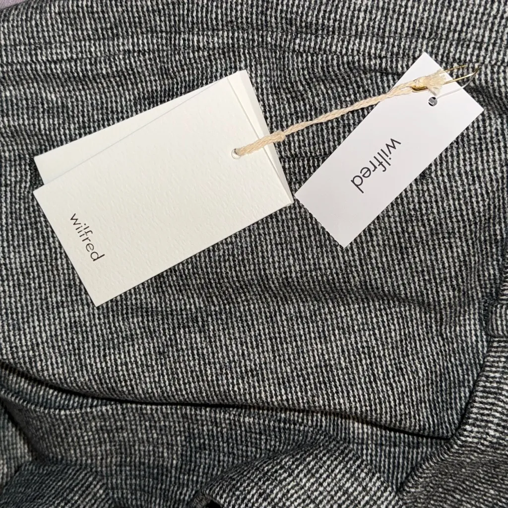 Wilfred Wool Jallade Belted Pants Women’s High Rise Trousers Size 10 Grey Tweed - Image 14