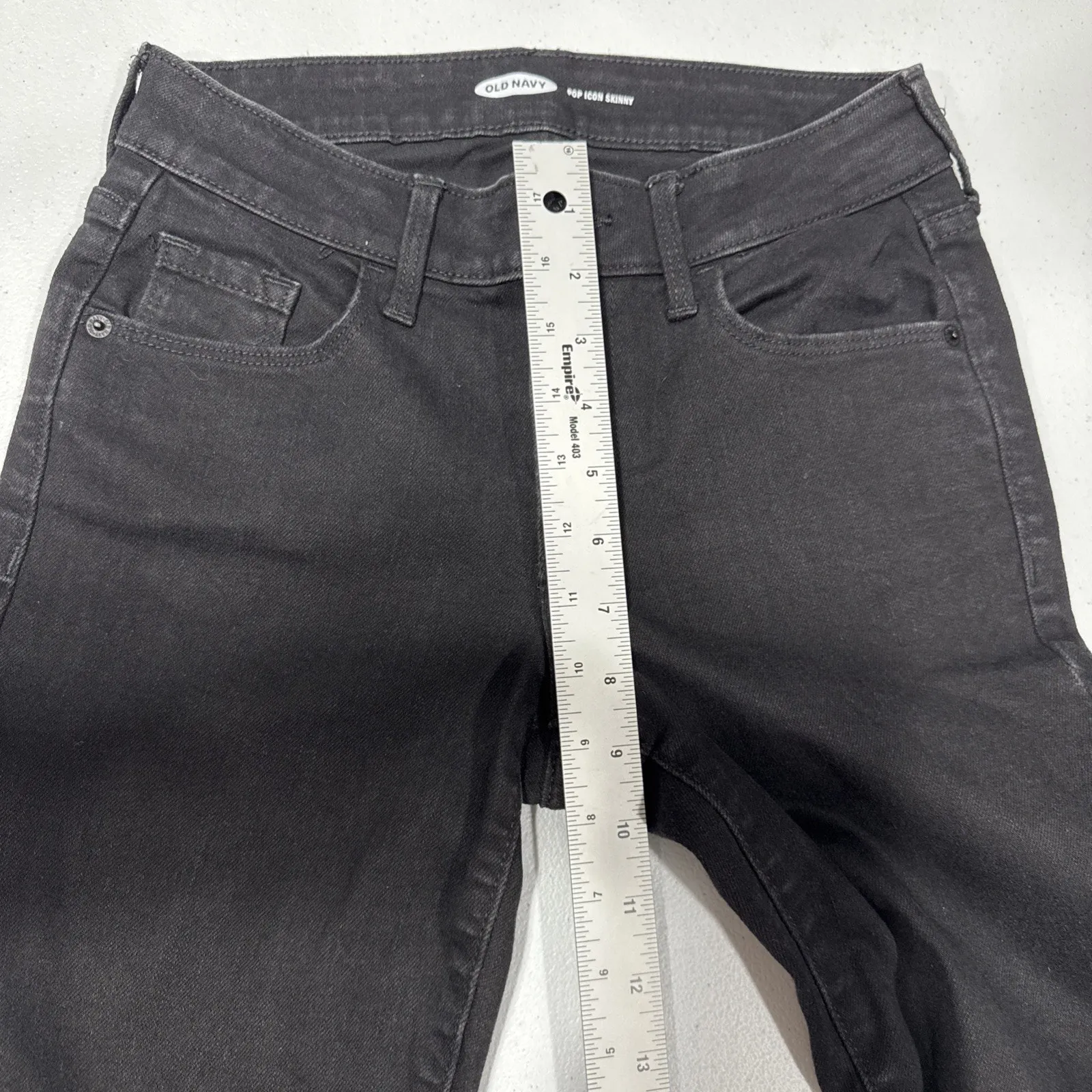 Old Navy Women's Jeans Pop Icon Skinny Mid-Rise Black Denim Pants Size 0 Stretch - Image 7