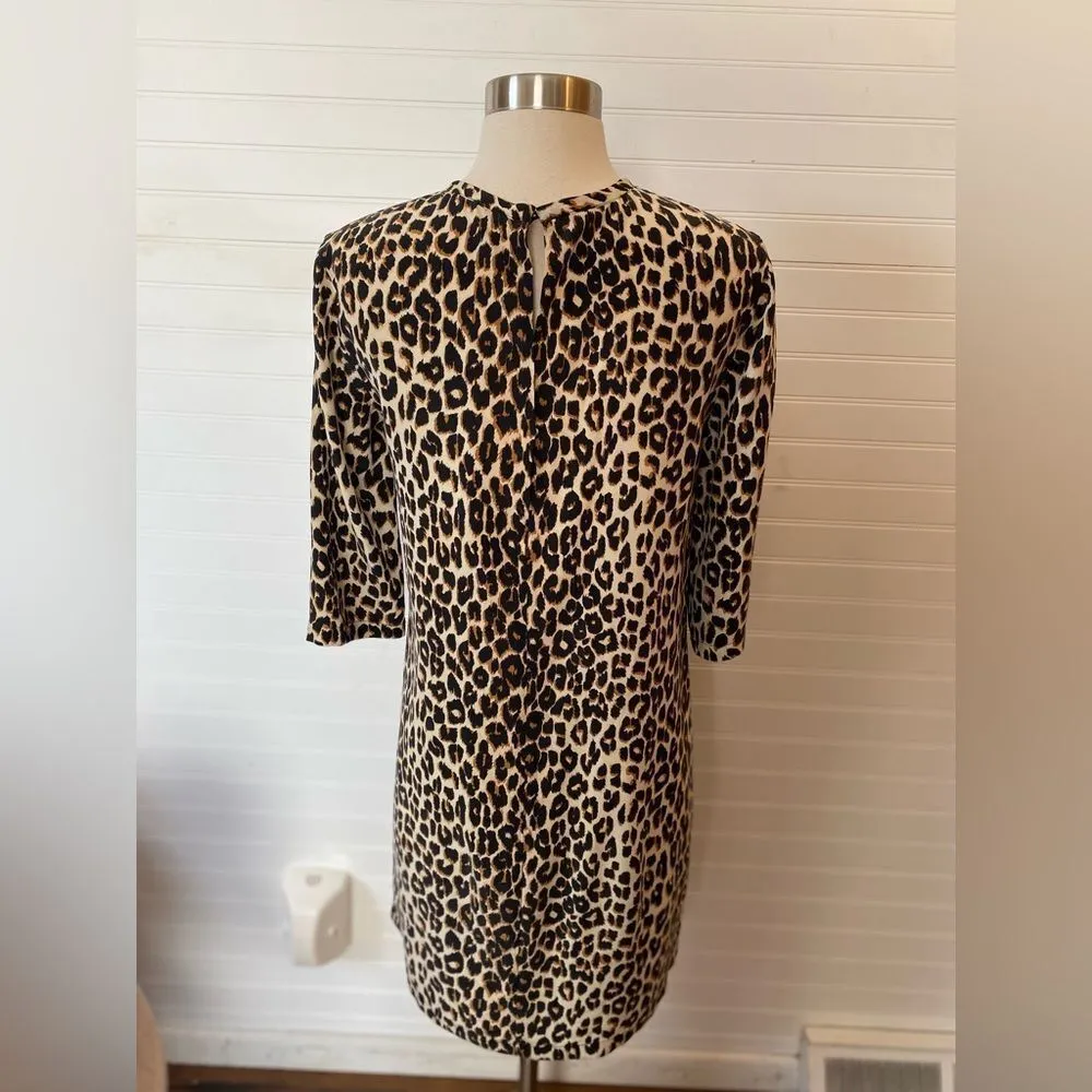 Equipment 100% Silk Cheetah Print Shift Dress - Image 7