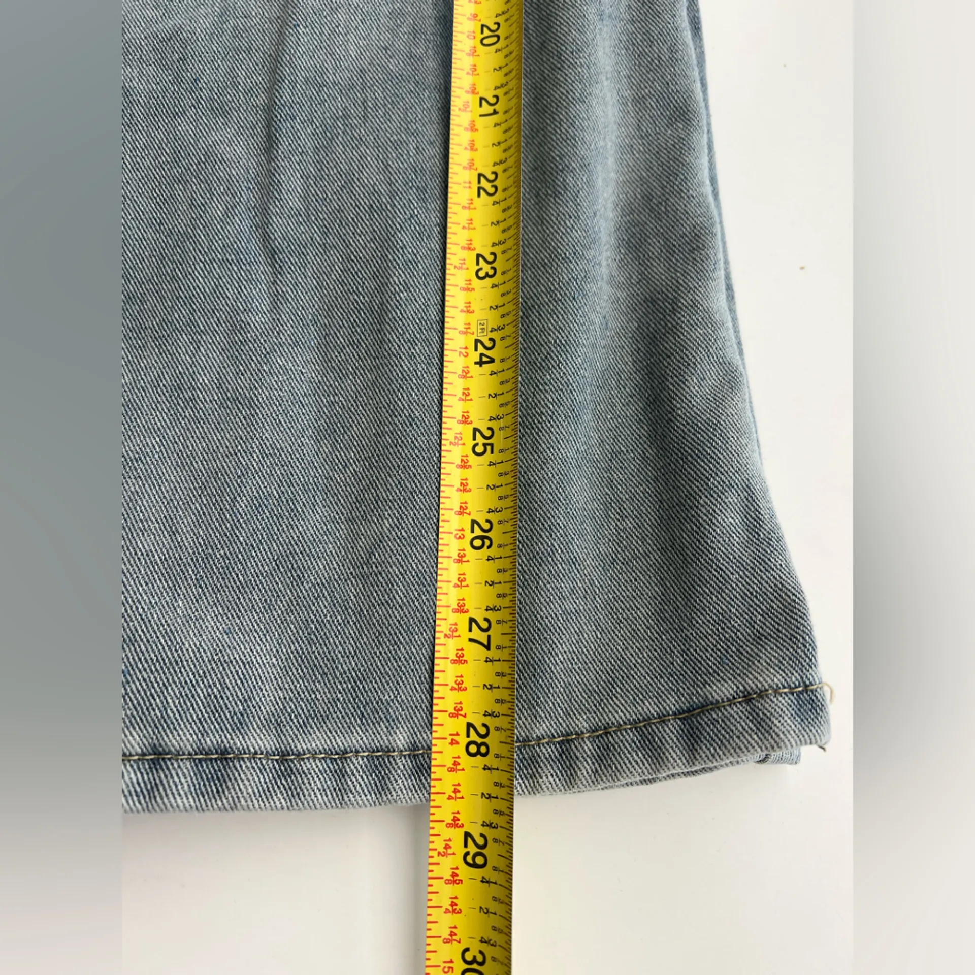 BH Grunge wide leg Baggy Jeans Red Stripes retro loose patchwork hip hop L Blue Size L - Image 7