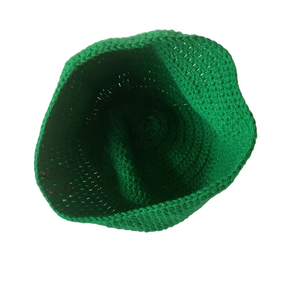 Knit Oversized Beanie Green - Image 3