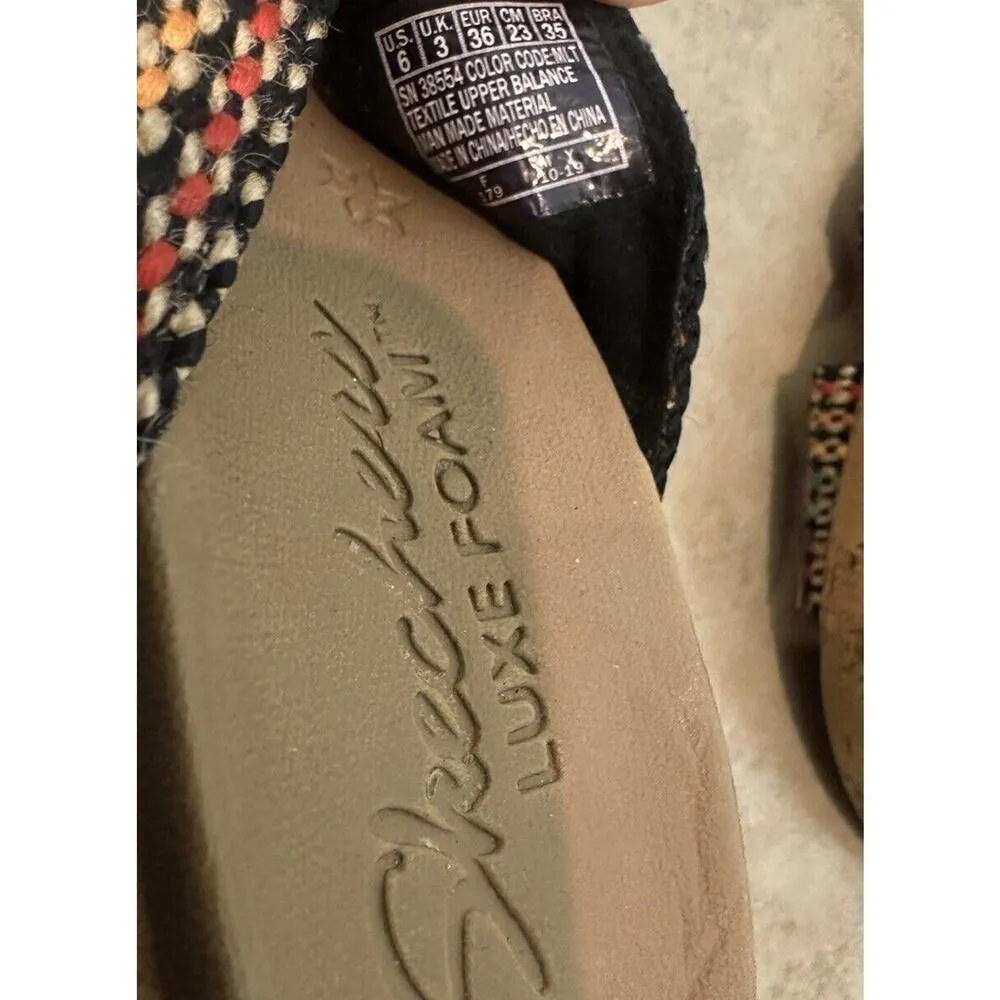 Skechers  Cali Beverlee Slide Delighted Wedge Rainbow Multicolor Sandals Size 6 - Image 7