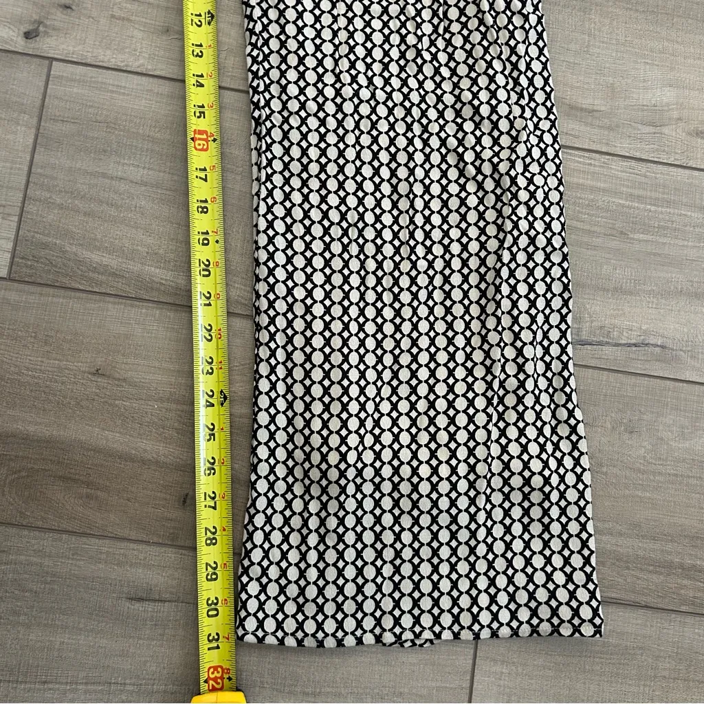 DISSH Mars Black Geometric Print Cream Black High Rise Wide Leg Pants 4 - Image 9