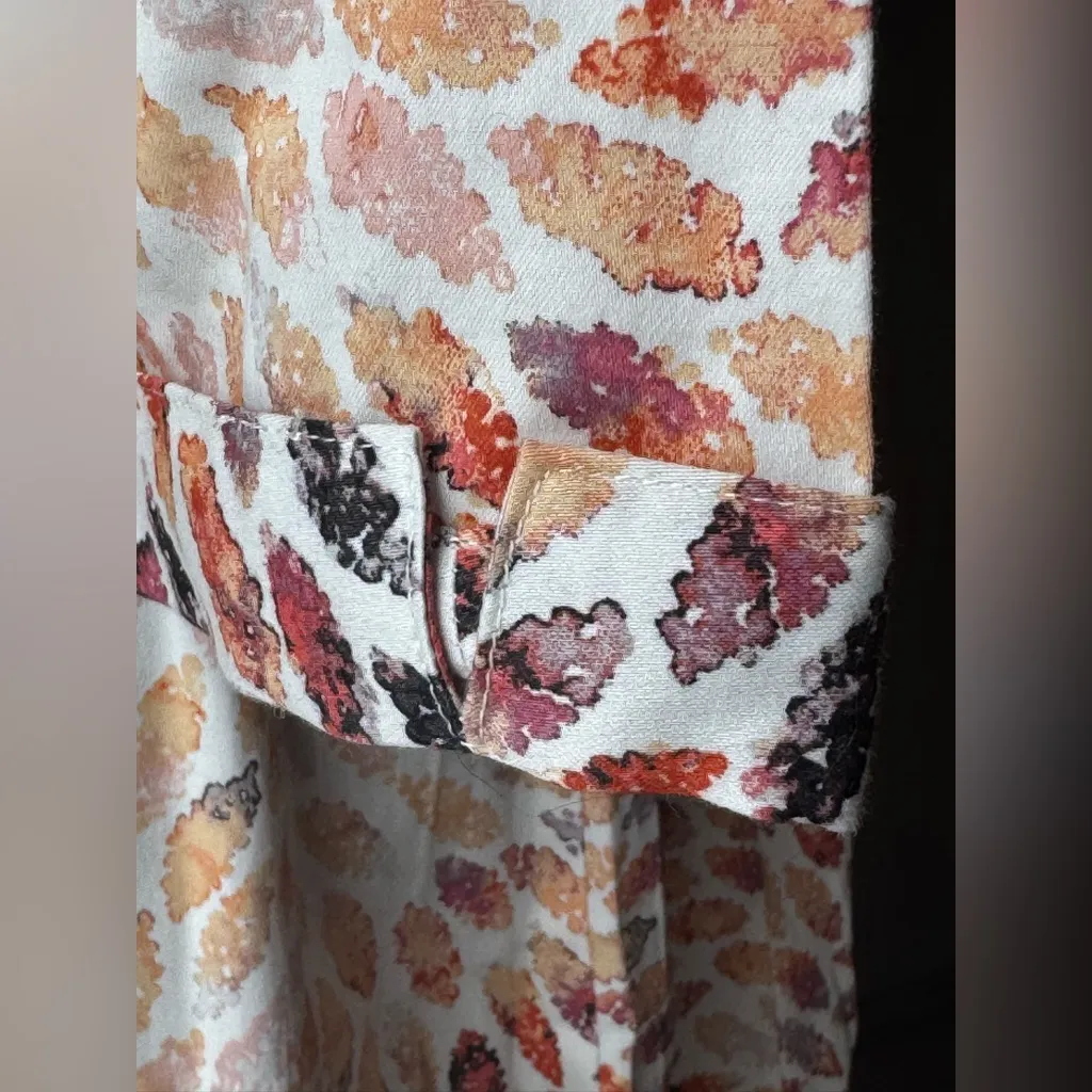 Nic + Zoe orange multi color mini dress with pearlescent buttons NWT  size s - Image 7