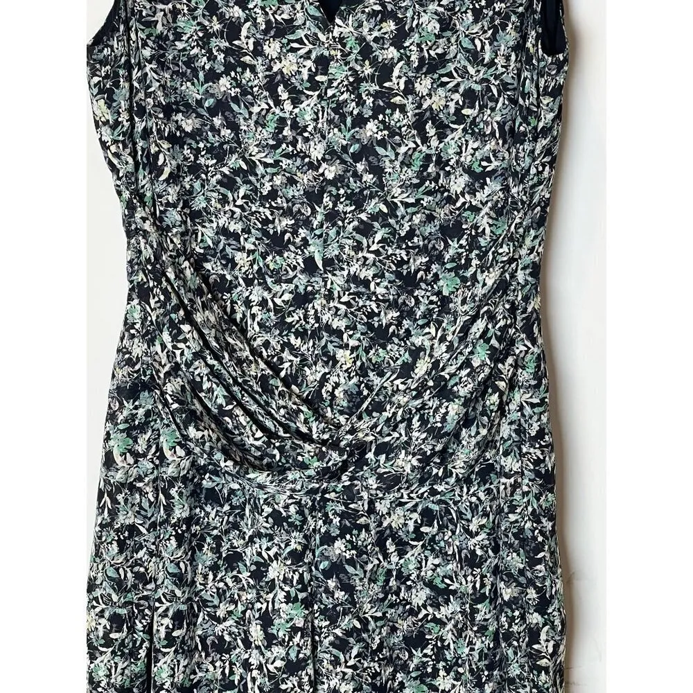 Greylin Black Green And White Floral Print Criss Cross Front Wide Leg Jumpsuit S - Image 6