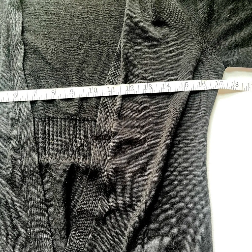 New York & Company Knit Boyfriend Comfort Fit Cardigan Open Sweater Black Small - Image 8